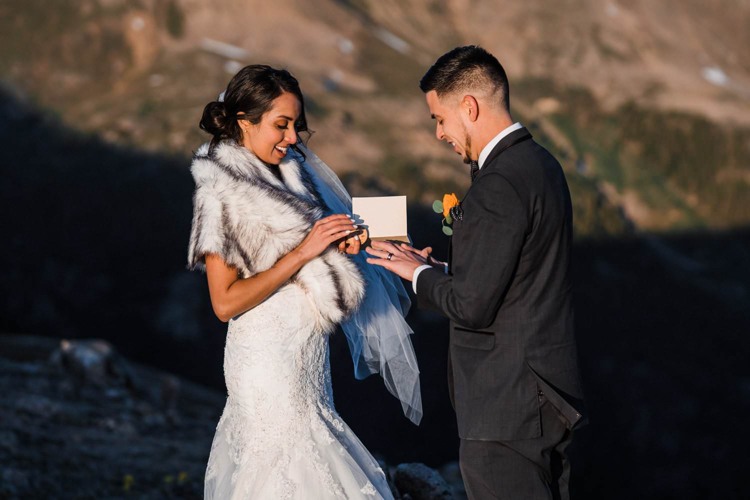 Bride and Groom Vow Ceremony at Independence Pass Elopement