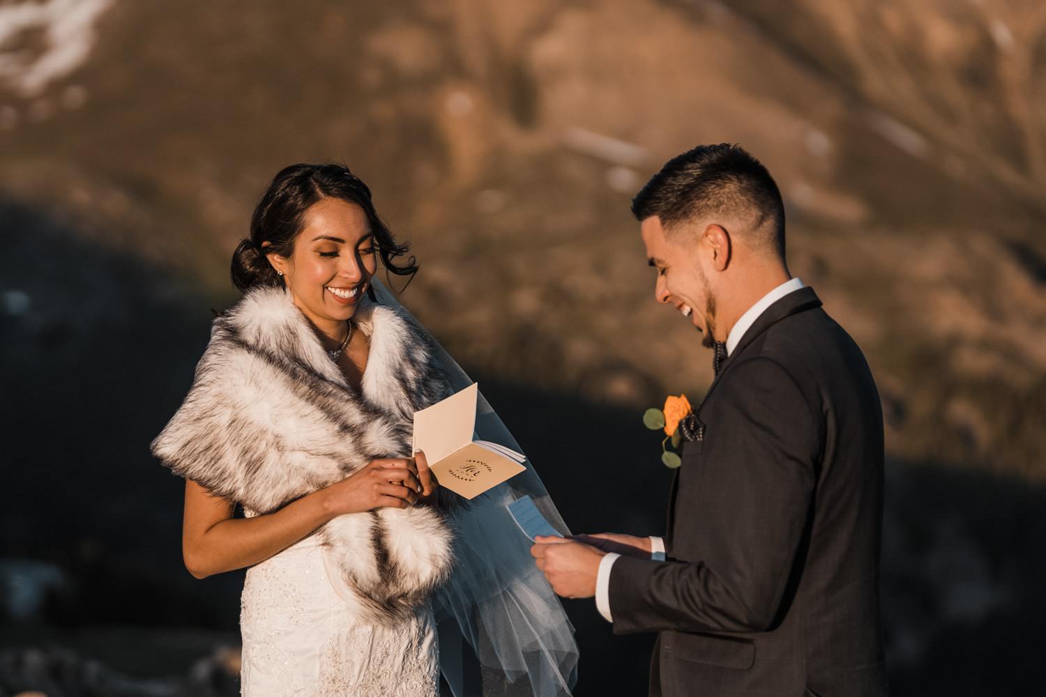 Bride and Groom Vow Ceremony at Independence Pass Elopement